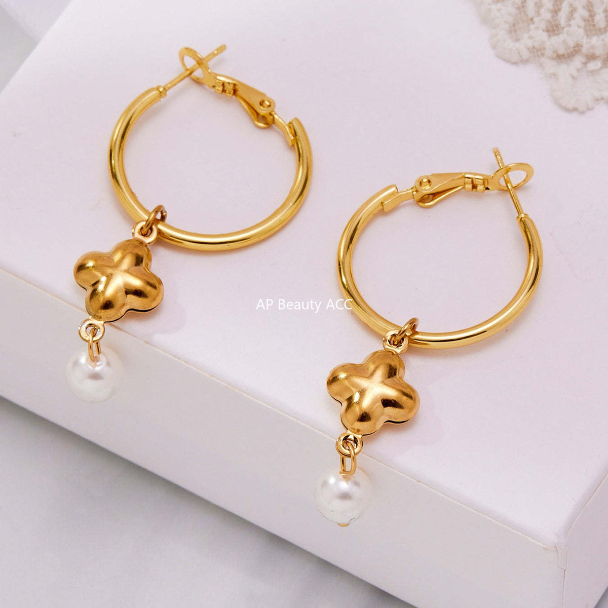 B廠-銅材質仿珍珠吊墜耳環歐美新款INS小眾設計百搭耳飾不掉色「F610」25.10-5