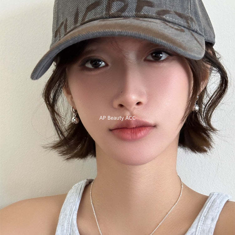 C廠-星球耳扣女小眾復古設計簡約銀針耳環時尚氣質極簡耳飾「EH-4124」25.12-2