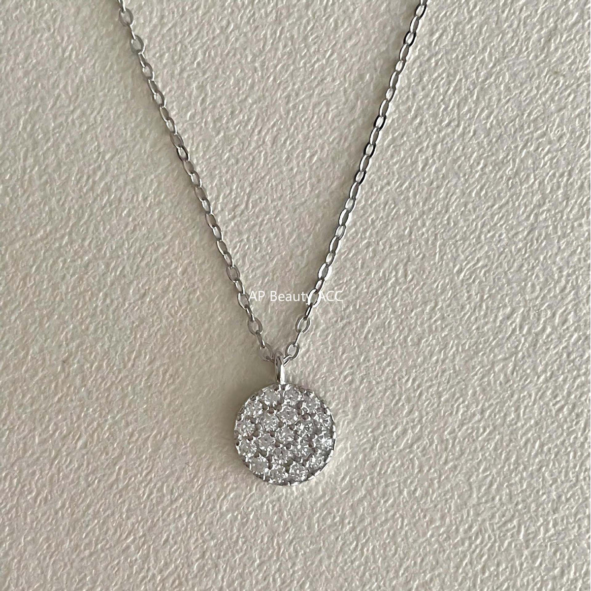 F廠-韓國韓版簡約銀飾 925純銀圓形滿鑽項鍊百搭INS風個性設計款項鍊「B1388」25.11-4