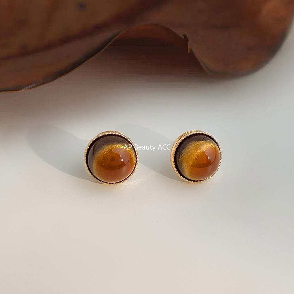 A廠-文藝復古時尚通勤圓形幾何簡約百搭新款銀針耳環氣質耳飾批發「6979」25.10-5