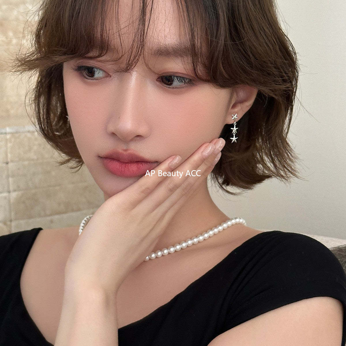 C廠-日韓極簡冷淡風星星流蘇耳釘女潮流復古高級感銀針耳環輕奢耳飾「EH-4335」25.11-4