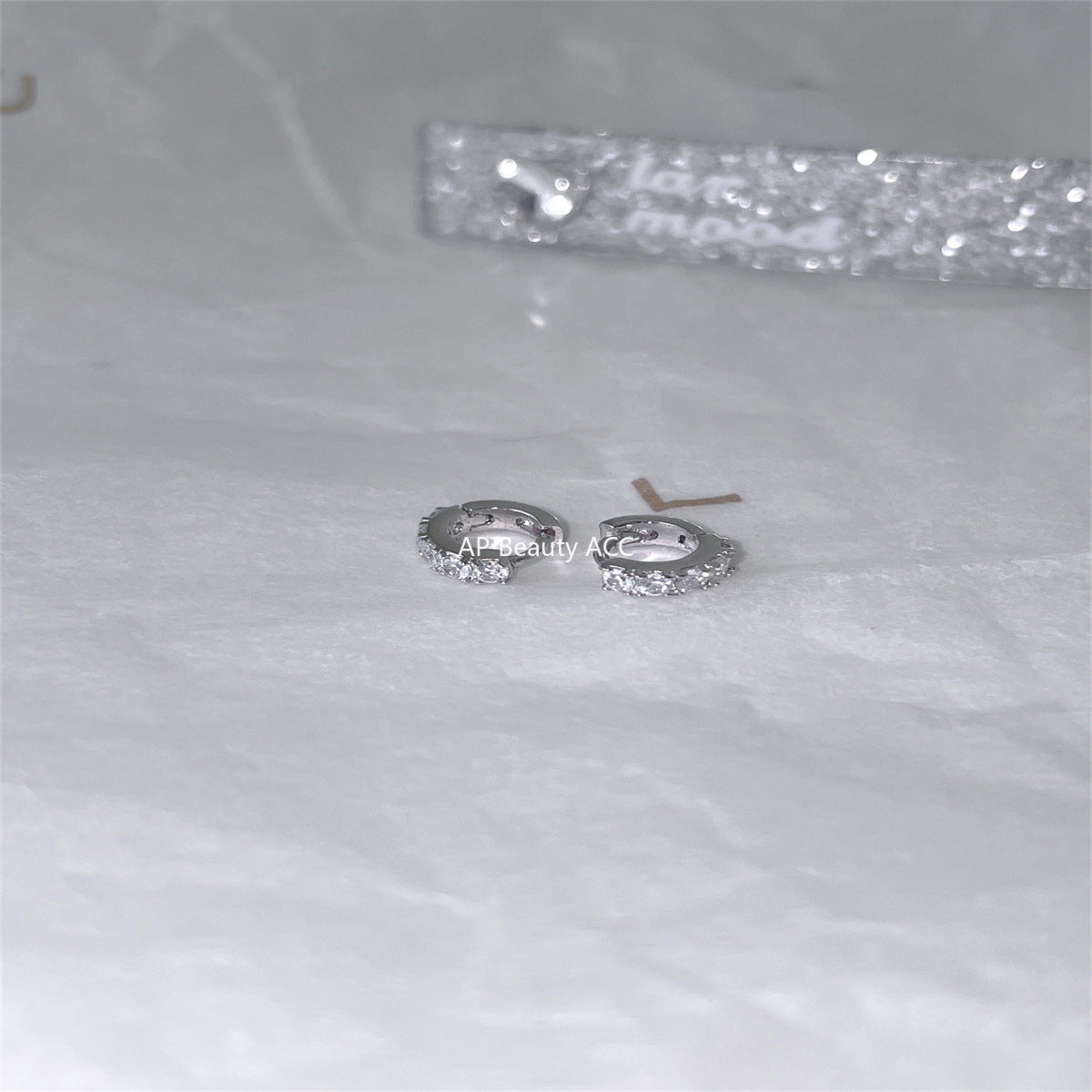 C廠-極簡冷淡風鋯石耳環女輕奢高級感mini純銀耳圈精緻時尚氣質耳扣「EH-4209」25.10-3