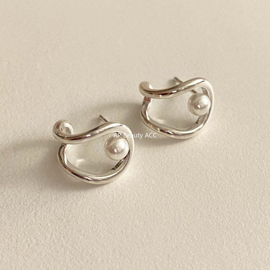 F廠-韓國韓版925純銀人造珍珠耳釘耳扣簡約氣質ins風耳釘「C1231」25.10-5