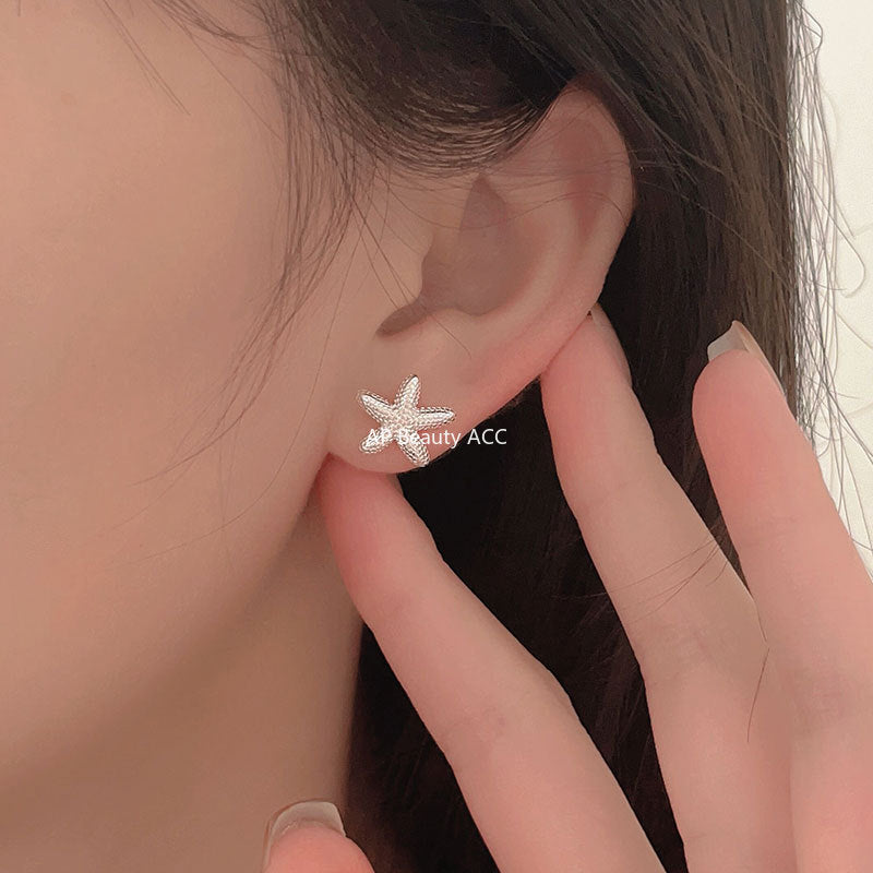 F廠-韓國韓版925純銀海星貝殼耳釘女簡約時尚ins風小紅書耳釘「C1219」25.10-1