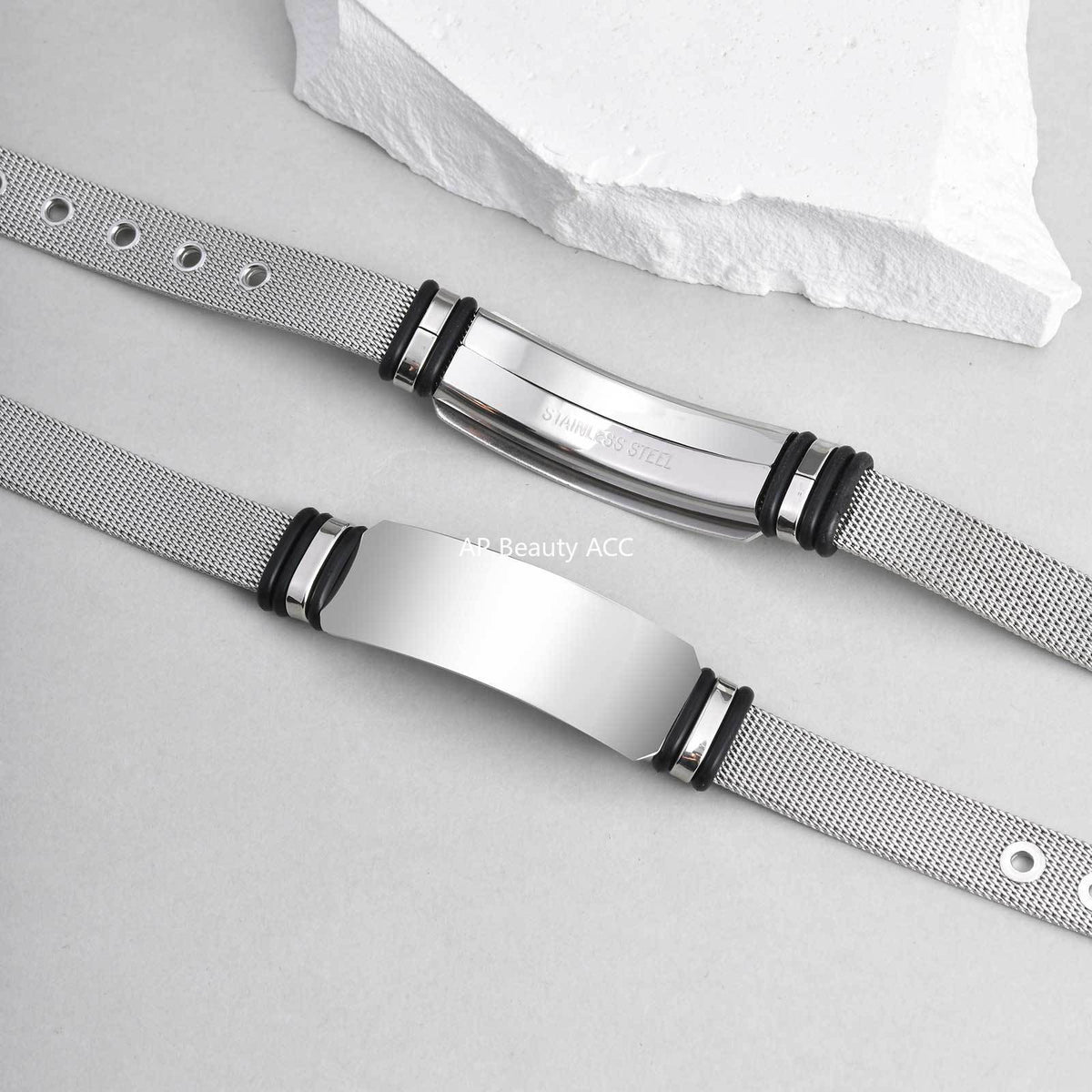 G廠-跨境歐美男士不鏽鋼彎牌網狀錶帶手鍊鋼色「BR-2794」25.12-2