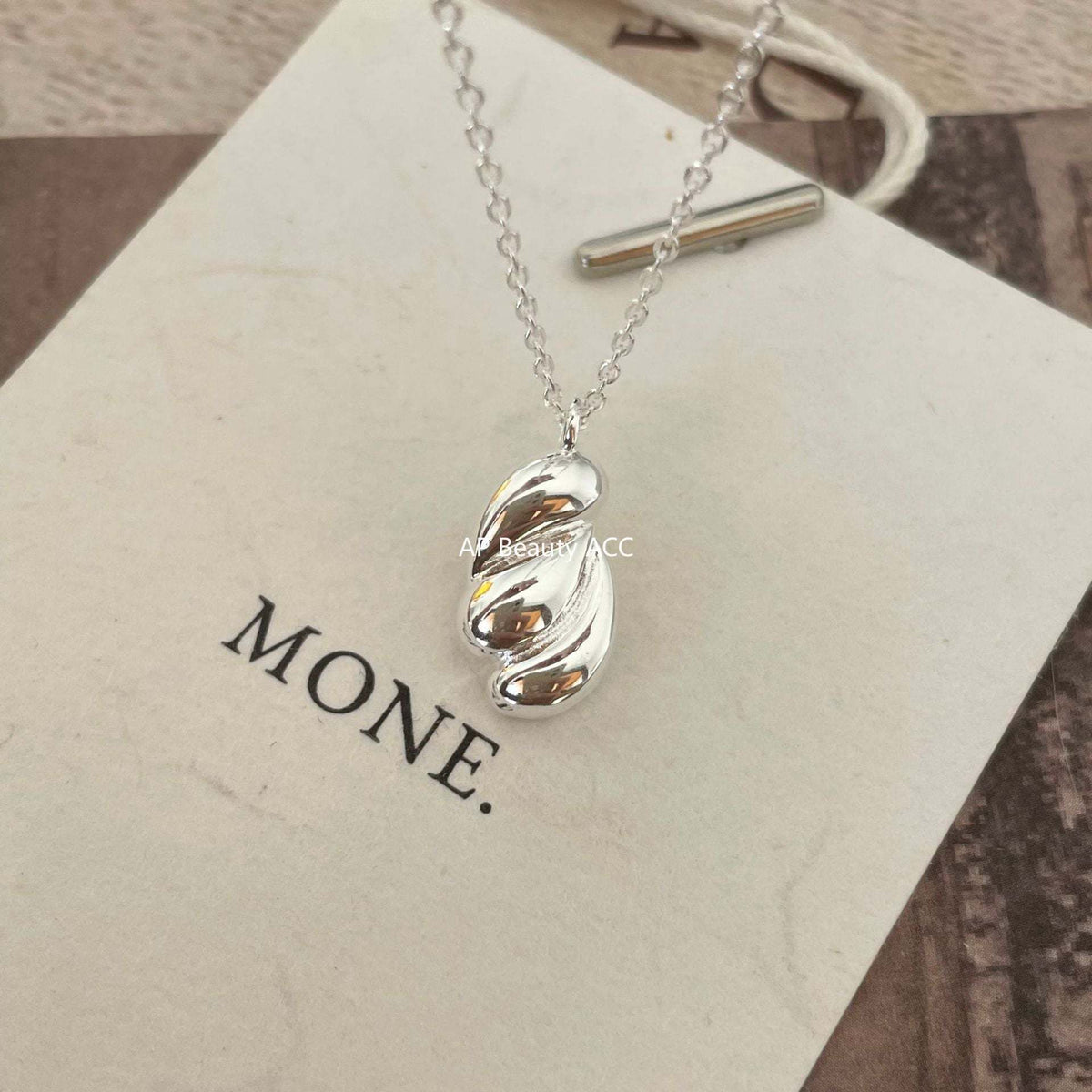 F廠-韓國韓版925純銀項鍊不規則項鍊簡約小眾chic個性異形水滴項鍊「B1008」25.12-1