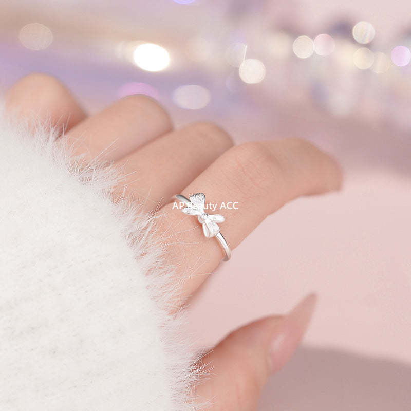 D廠-足銀S999蝴蝶結戒指仙女質感立體設計感韓風公主甜美氣質手飾「YC5125R_1」25.11-1