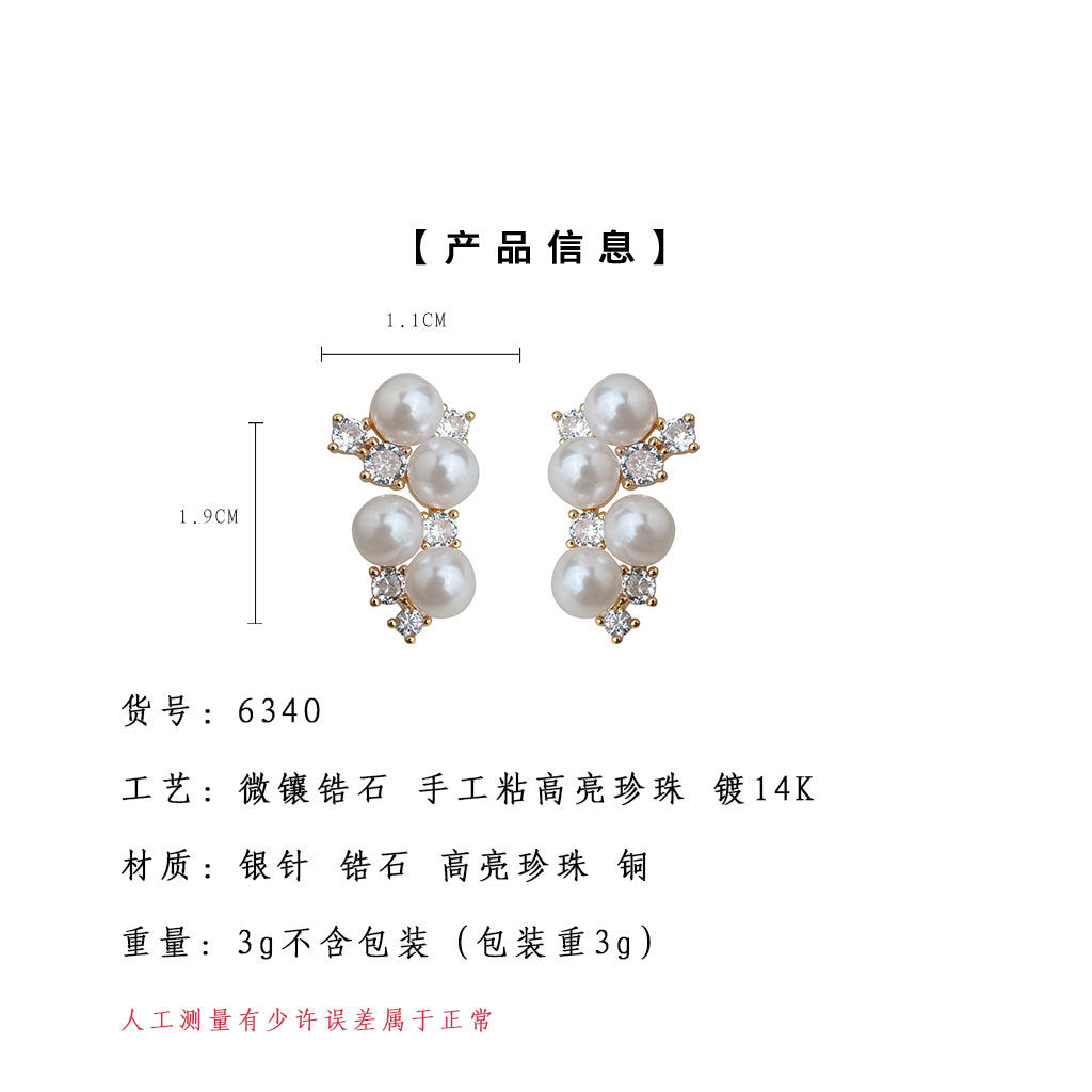 A廠-微鑲鋯石時尚高級感925銀針星座不規則設計師款耳環工廠耳飾批發「6340-6341」25.06-4