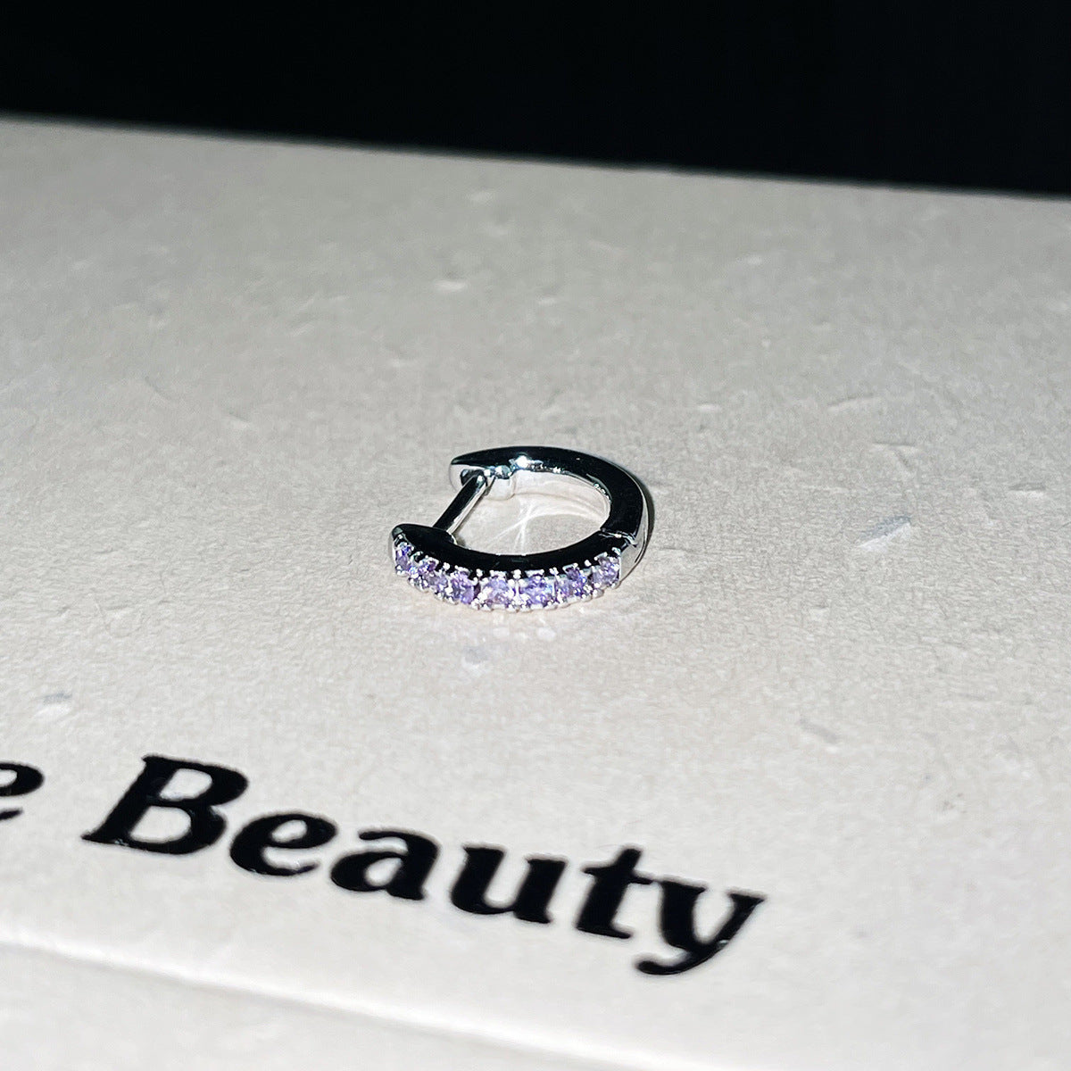 C廠-迷你精緻鈦鋼耳環女甜美多巴胺彩色鋯石耳骨圈小眾設計感高級耳飾「EH-4178」25.10-3