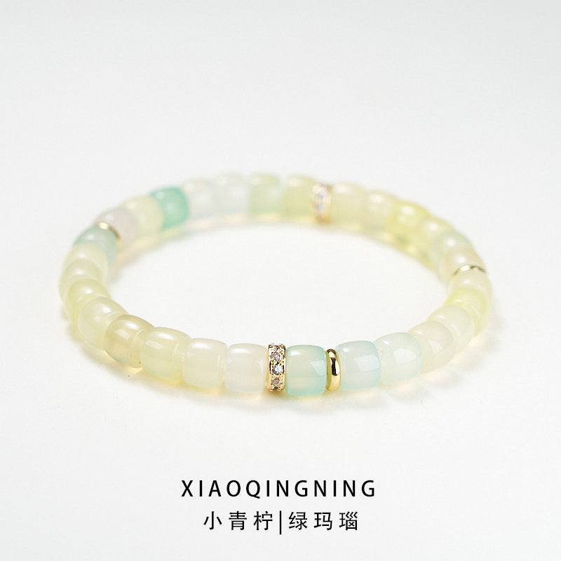 AS廠-2025新款多巴胺手鍊女瑪瑙水晶直切彩虹金鑽多寶高級感手串批發「L001J008」25.04-4
