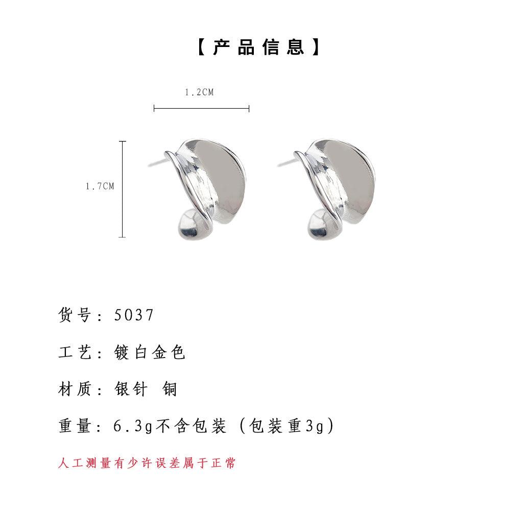 A廠-個性甜酷風時尚通勤925銀針簡約氣質冷淡耳飾工廠 耳環貨源批發「5037」24.10-4
