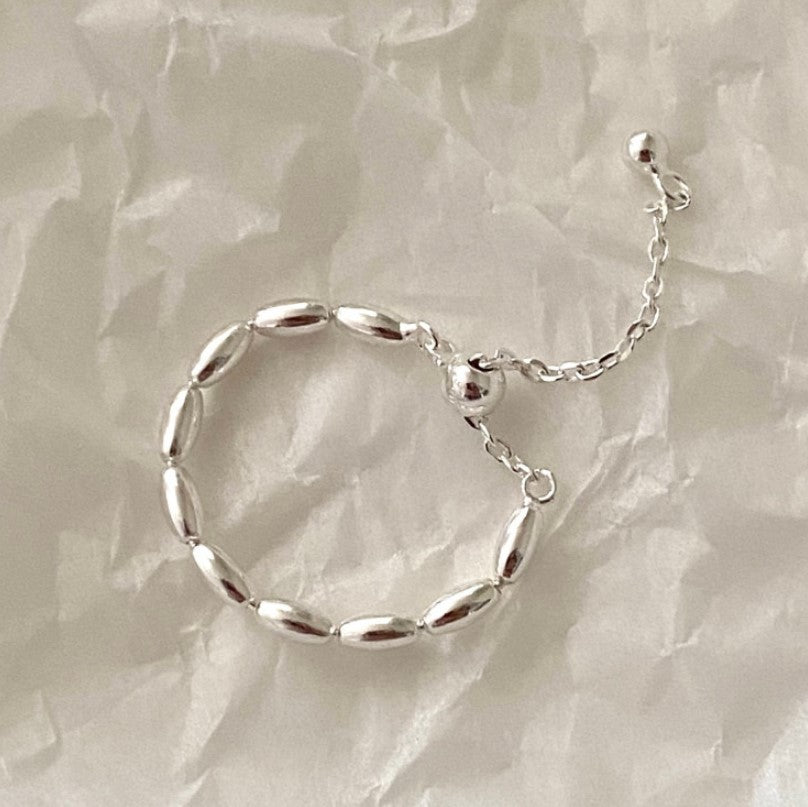 F廠-韓國韓版極簡925純銀 簡約ins潮人同款 橄欖珠戒指「J1621」25.12-1