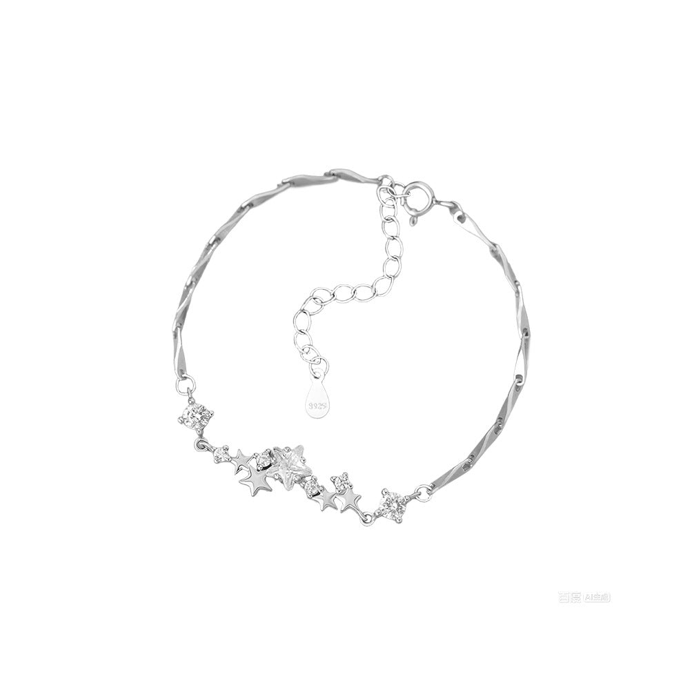 D廠-純銀S925溫柔星星手鍊女輕奢小眾獨特精緻高級甜美優雅手飾批發「YC5136SL_1」25.12-3