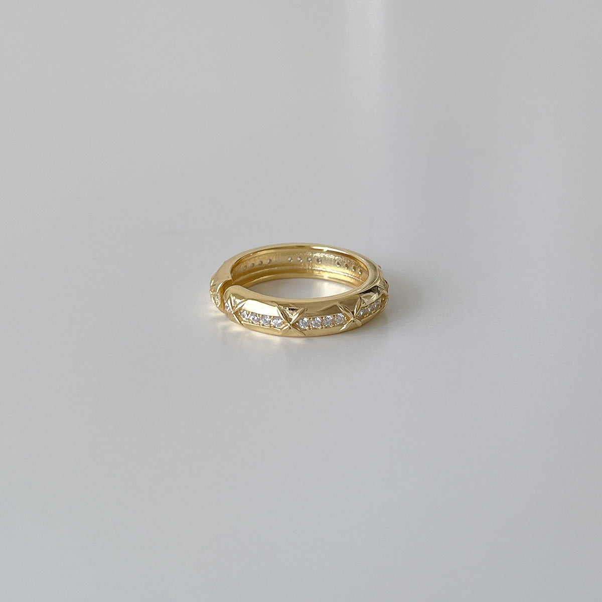 C廠-輕奢小香風爆閃鋯石戒指女高級感個性開口食指戒簡約小眾百搭指環「JZ-0727」25.11-1