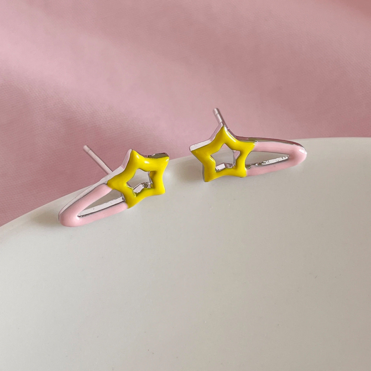 C廠-甜美可愛小眾星星發夾耳釘925銀針新款百搭少女清新簡約設計耳飾「EH-4261」25.11-3