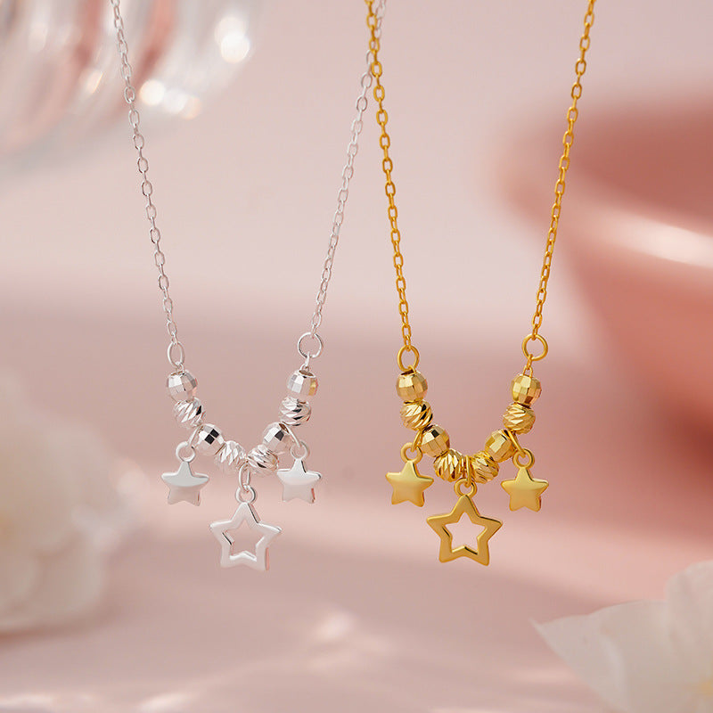 D廠-S925純銀輕奢星星項鍊女高級感優雅精緻氣質甜美鎖骨鏈批發「YC0534N_2」25.07-2