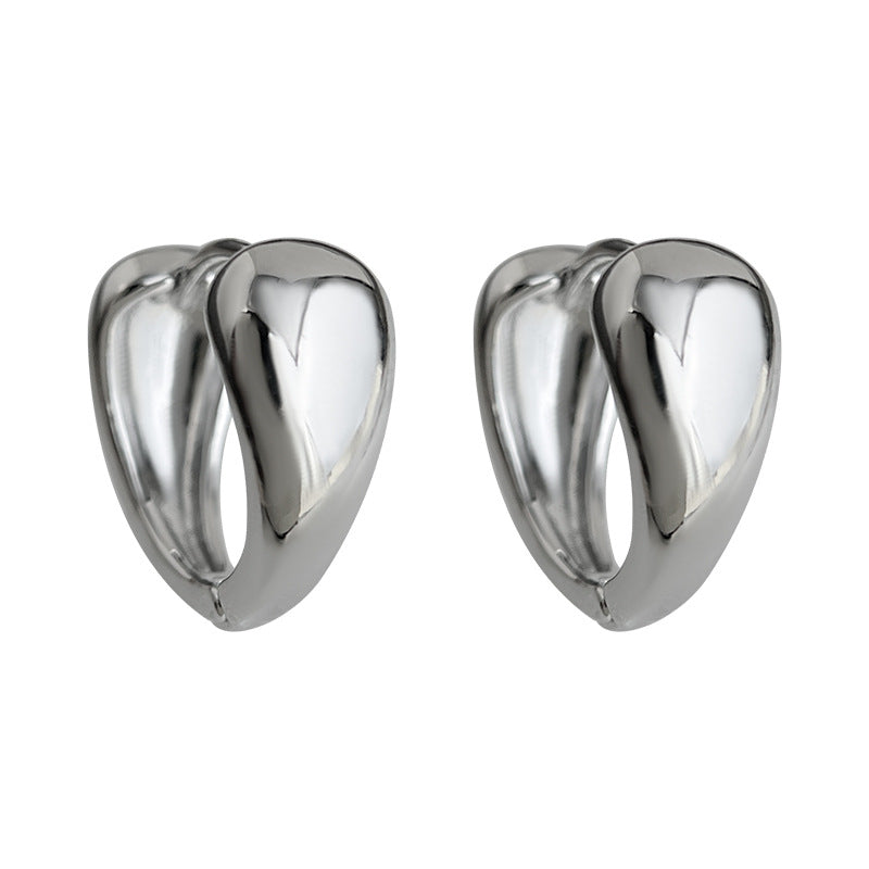 A廠-時尚高級感光面幾何圓形耳圈通勤百搭個性冷淡風新款耳飾工廠耳環「7118」25.12-1