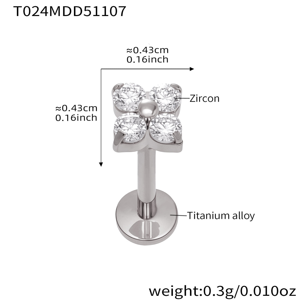 B廠-撒旦的孩子美人魚穿刺唇釘女鈦合釘甜酷辣妹唇環鈦合金飾品「T009」25.11-2