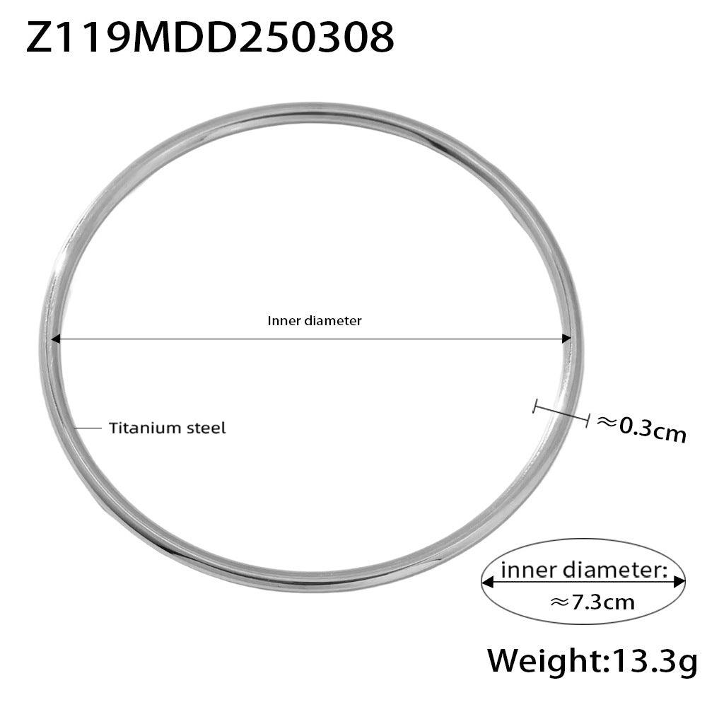 B廠-法式新款ins簡約光圈手鐲圓形素圈不鏽鋼鍍18K金手圈「Z119」25.04-1