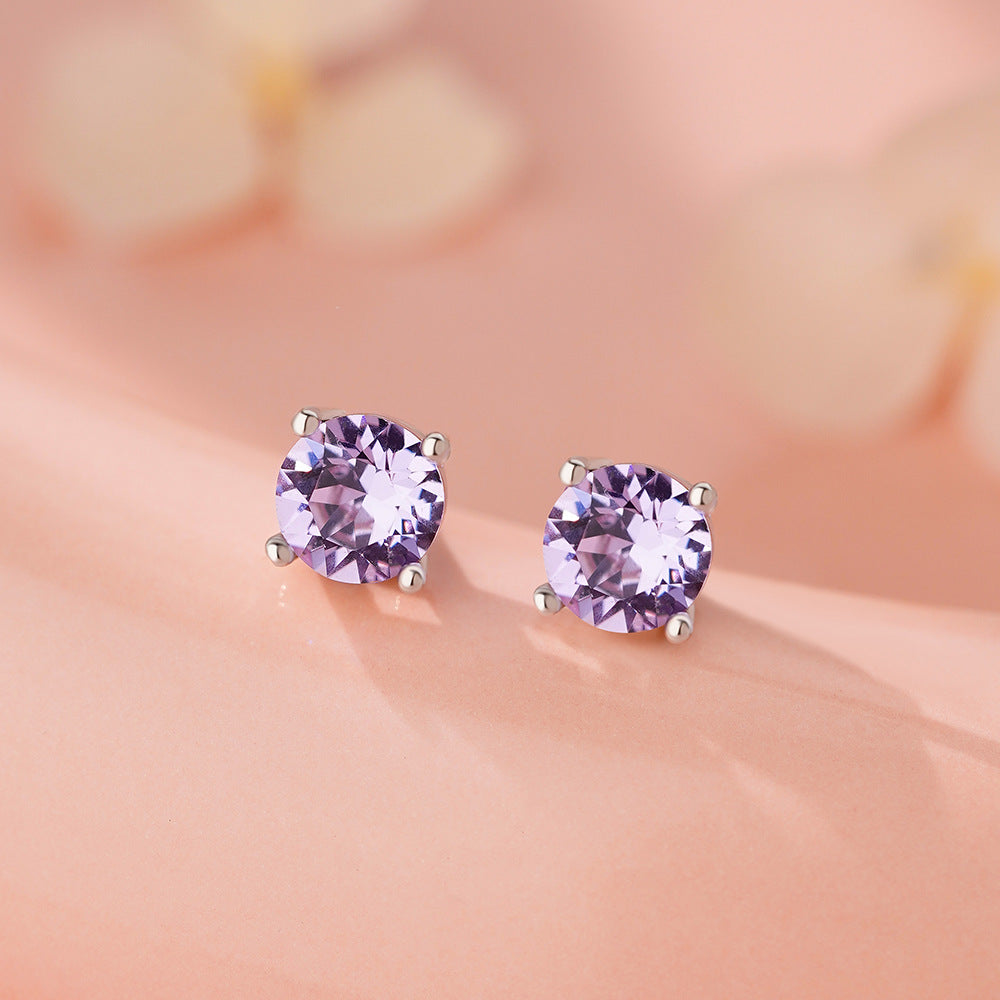 D廠-足銀S999小清新施華洛鋯石耳環女高級感多巴胺新款爆款耳飾「YC8779E_1」25.12-2