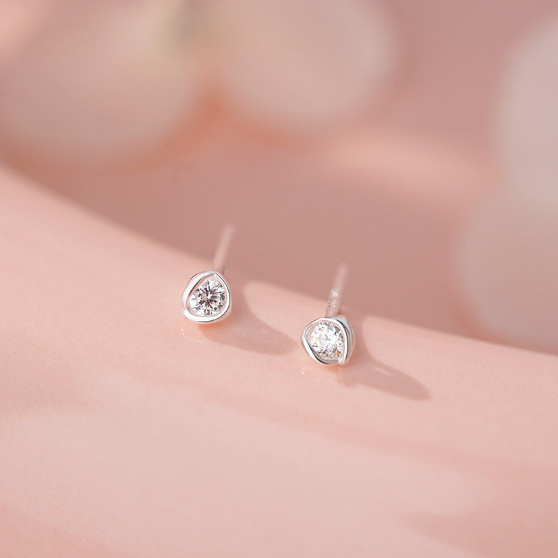 D廠-足銀S999線團耳釘簡約幾何多巴胺新款溫柔輕奢小眾個性耳飾批發「YC10043E」25.12-1