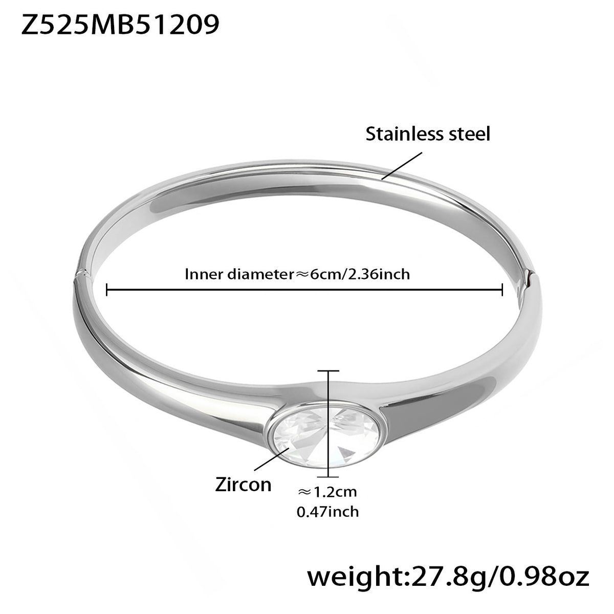 B廠-不鏽鋼超閃5A鋯石卡扣手鐲鍍18k真金歐美跨境INS時尚百搭女士手環「Z525-Z527」25.12-3
