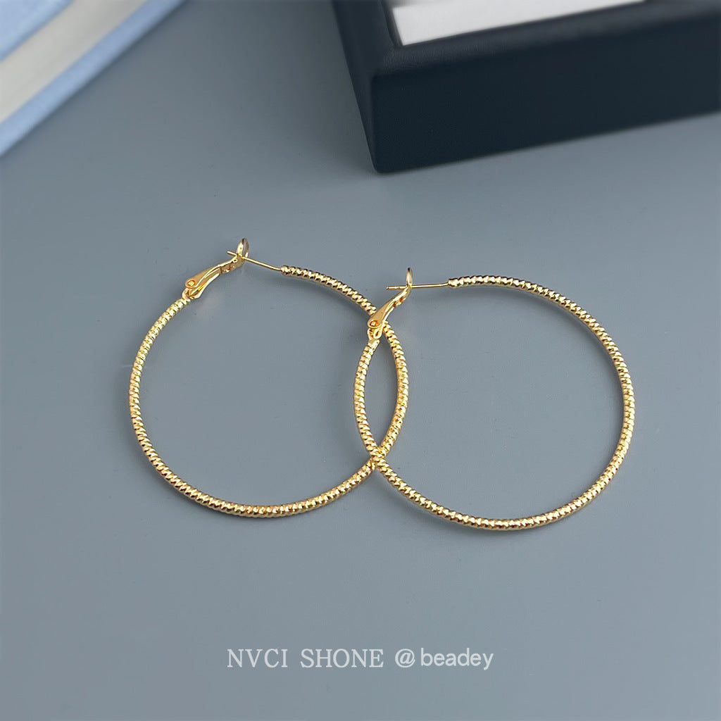 A廠-時尚個性冷淡風大耳圈圓圈銀針高級感通勤百搭工廠耳飾「7165-7172」25.11-4