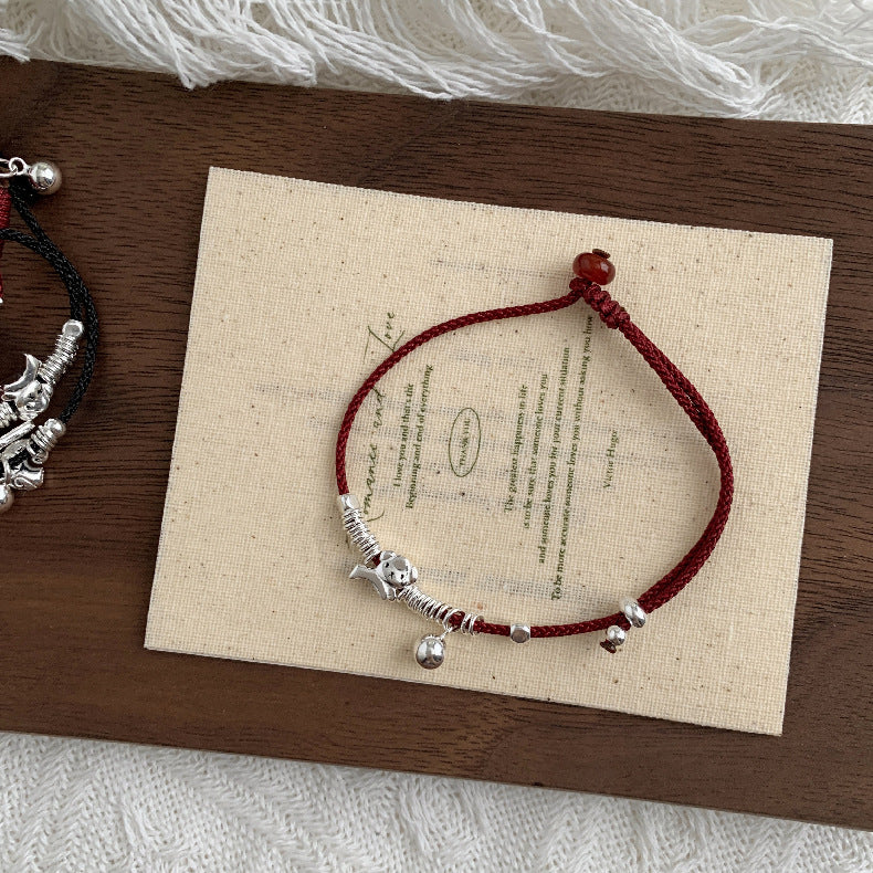 C廠-國朝新中式古風如意歲歲平安狗狗吉祥大象小象編繩手鍊S925純銀「1603-1605-1606」25.11-2