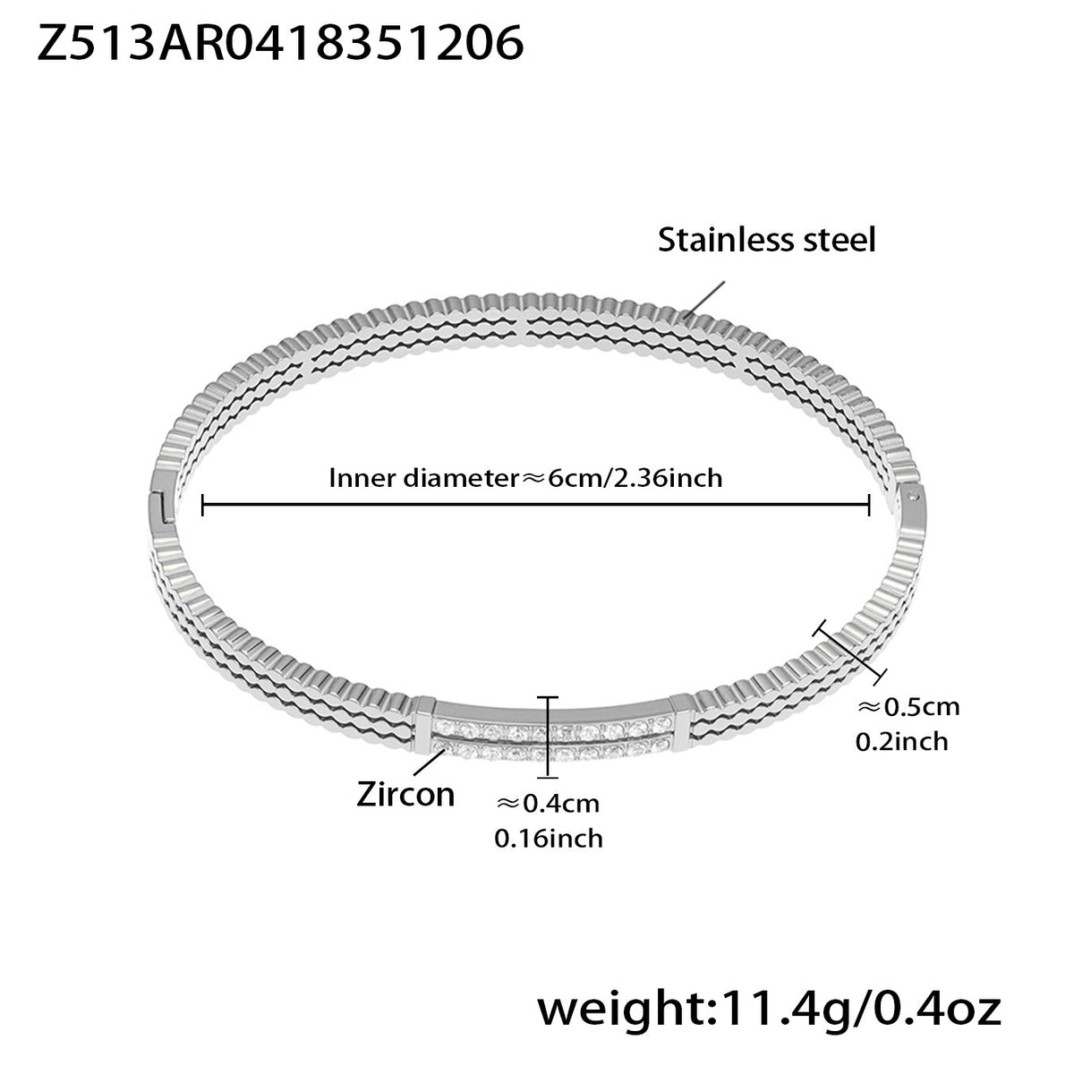 B廠-不鏽鋼單排鑽鋯石卡扣手鐲組合歐美時尚潮酷手飾品鍍18k金不掉色「Z512-15」25.12-2