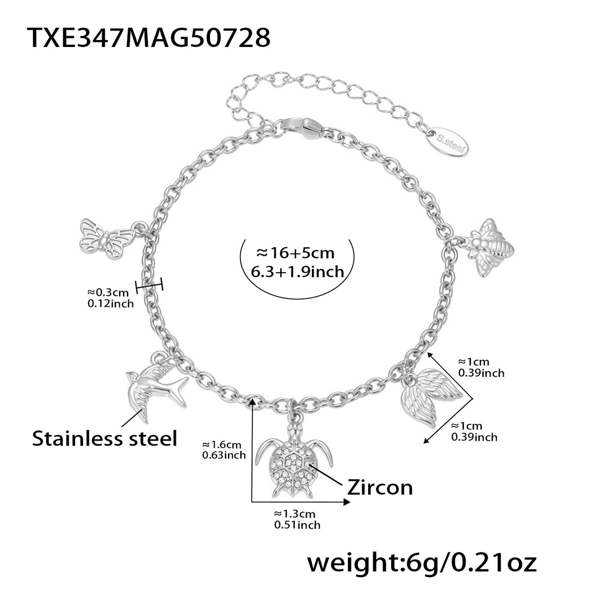 B廠-超閃5A鋯石愛心花朵鎖骨項鍊ins風手鍊不鏽鋼18K金時尚首飾「TXP346」25.08-1