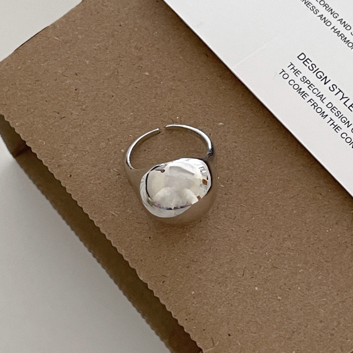 C廠-法式風格光面戒指女ins冷淡風時尚高級感誇張食指戒小眾設計指環「JZ-0721」25.11-1