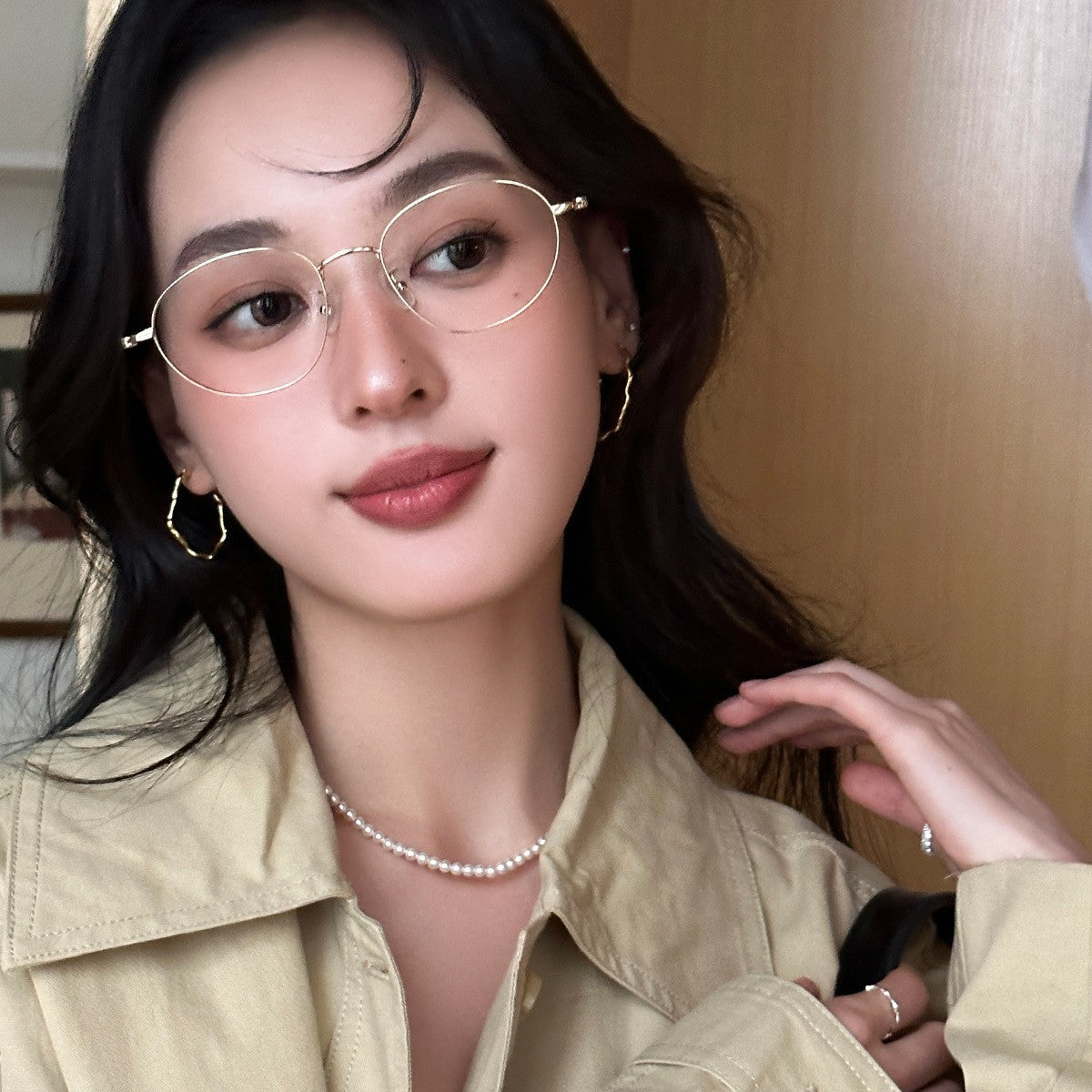 C廠-液態不規則銀針素圈耳環女氣質獨特小眾設計高級感耳圈輕奢耳飾「EH-3790」25.09-1