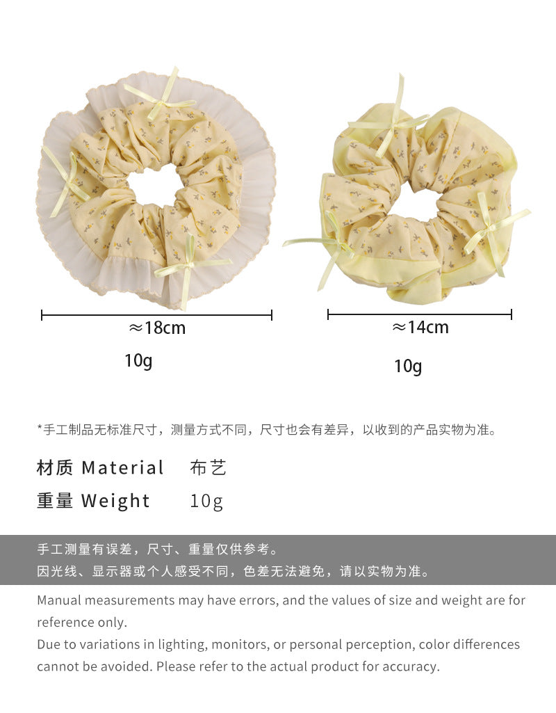 E廠-夏田園風頭飾可愛甜美布藝花朵蝴蝶結點綴髮圈日常髮繩髮飾品女「26866」25.04-4