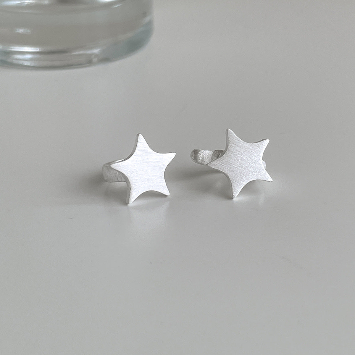 C廠-韓版拉絲五角星無耳洞耳夾女時尚簡約氣質耳骨夾輕C形高級感輕奢「EJ-49」25.12-1