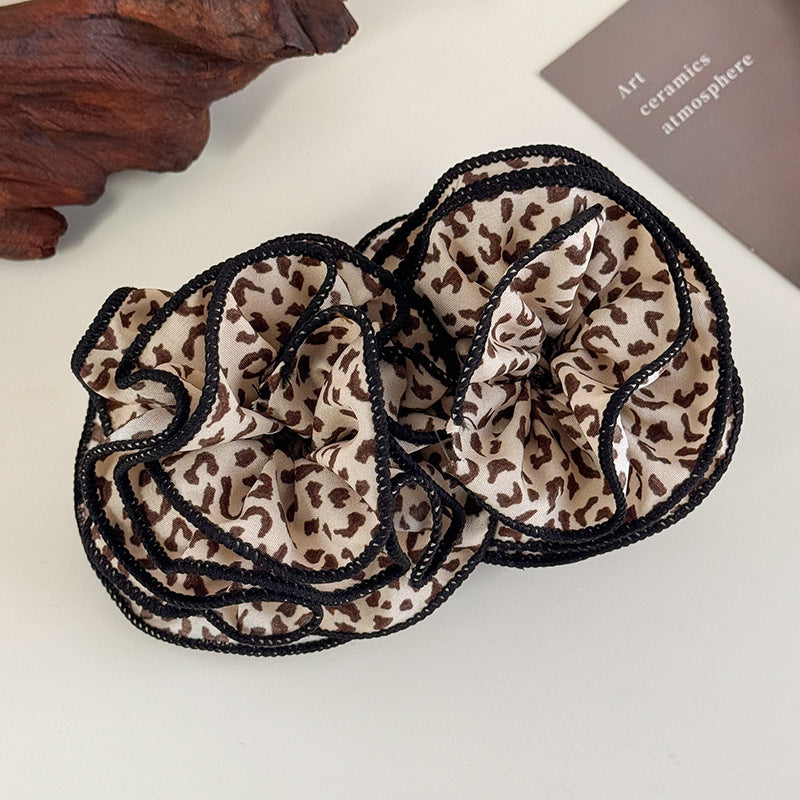 E廠-復古裙擺立體豹紋花朵香蕉夾髮卡增高馬尾竪夾髮爪盤髮橫夾髮飾品「27718」25.11-4