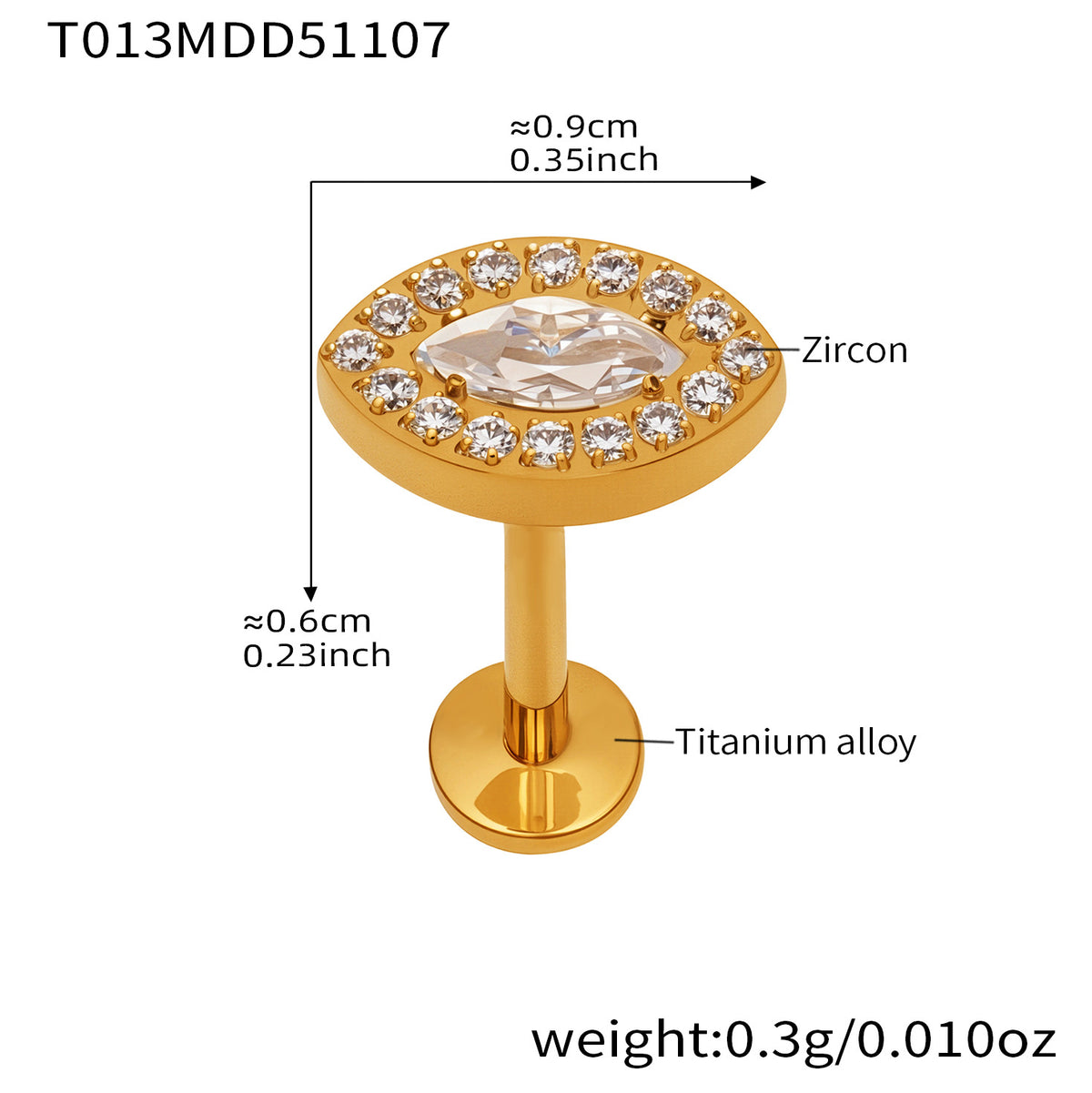 B廠-撒旦的孩子美人魚穿刺唇釘女鈦合釘甜酷辣妹唇環鈦合金飾品「T009」25.11-2