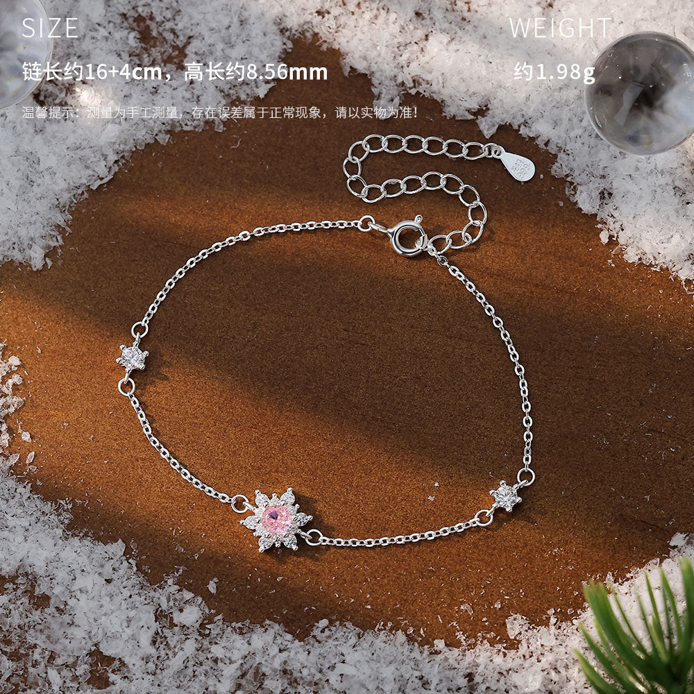 D廠-原創足銀S999雪花鋯石項鍊聖誕耳環時尚輕奢手鍊氣質禮物「YC0938N_1 YC3199R_1 YC4059SL_1」25.12-3