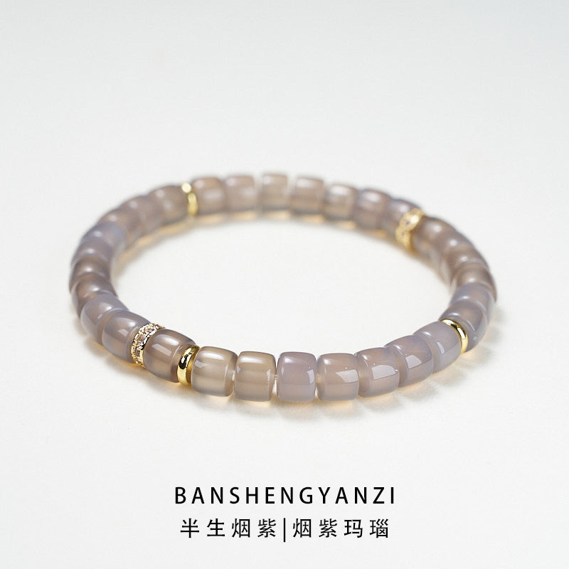 AS廠-2025新款多巴胺手鍊女瑪瑙水晶直切彩虹金鑽多寶高級感手串批發「L001J008」25.04-4
