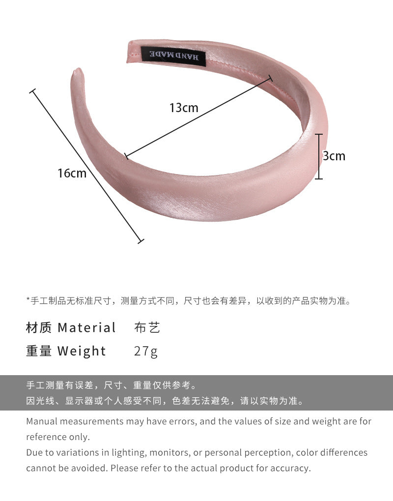 E廠-春夏新款珠光緞面髮箍質感一絕高級感高顱頂寬邊甜美氣質髮箍頭箍「26806」 25.04-3