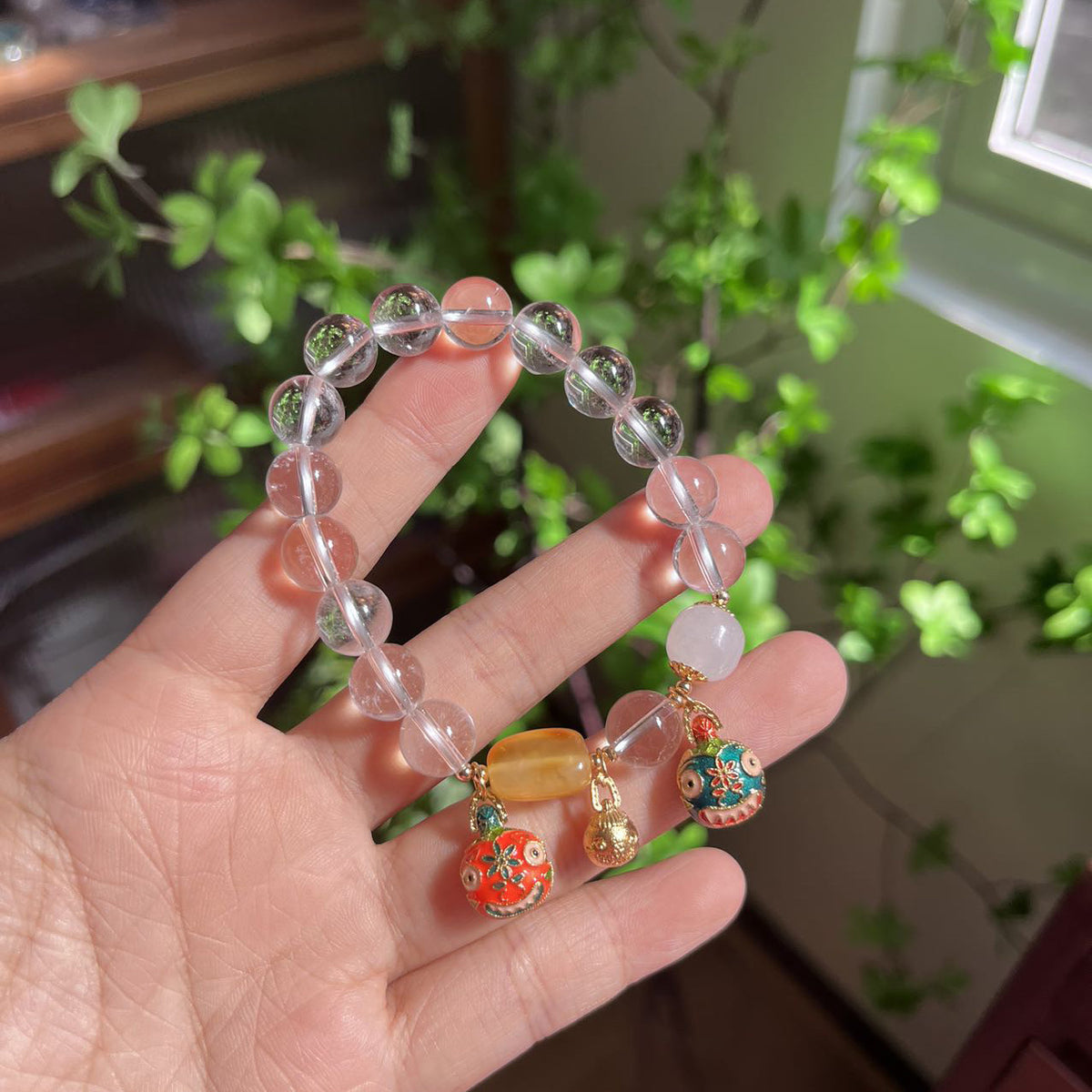 AS廠-喜馬拉雅新款白水晶手鍊女粉嫩鹽源單圈手串飾品個性禮物批發「SL09-01」25.06-2