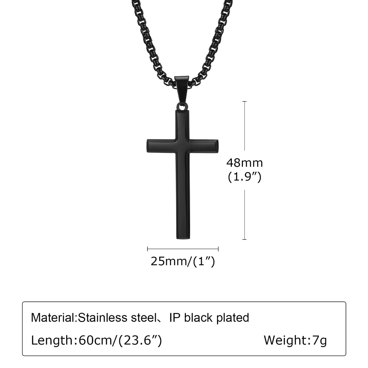 G廠-歐美配飾necklaces不鏽鋼光面十字架吊墜項鍊男士飾品「PN2045」25.04-4