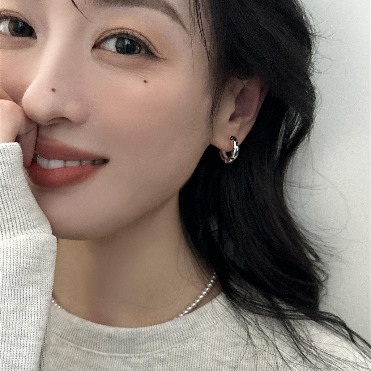 C廠-925銀針獨特設計感耳環女輕奢小眾高級感新款潮耳圈時尚個性耳飾「EH-3566」25.04-2