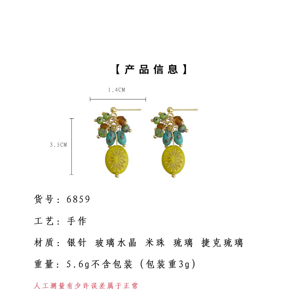 A廠-原創設計 琉璃流蘇秋冬熱賣暢銷新款耳飾耳環女「6859」25.10-1