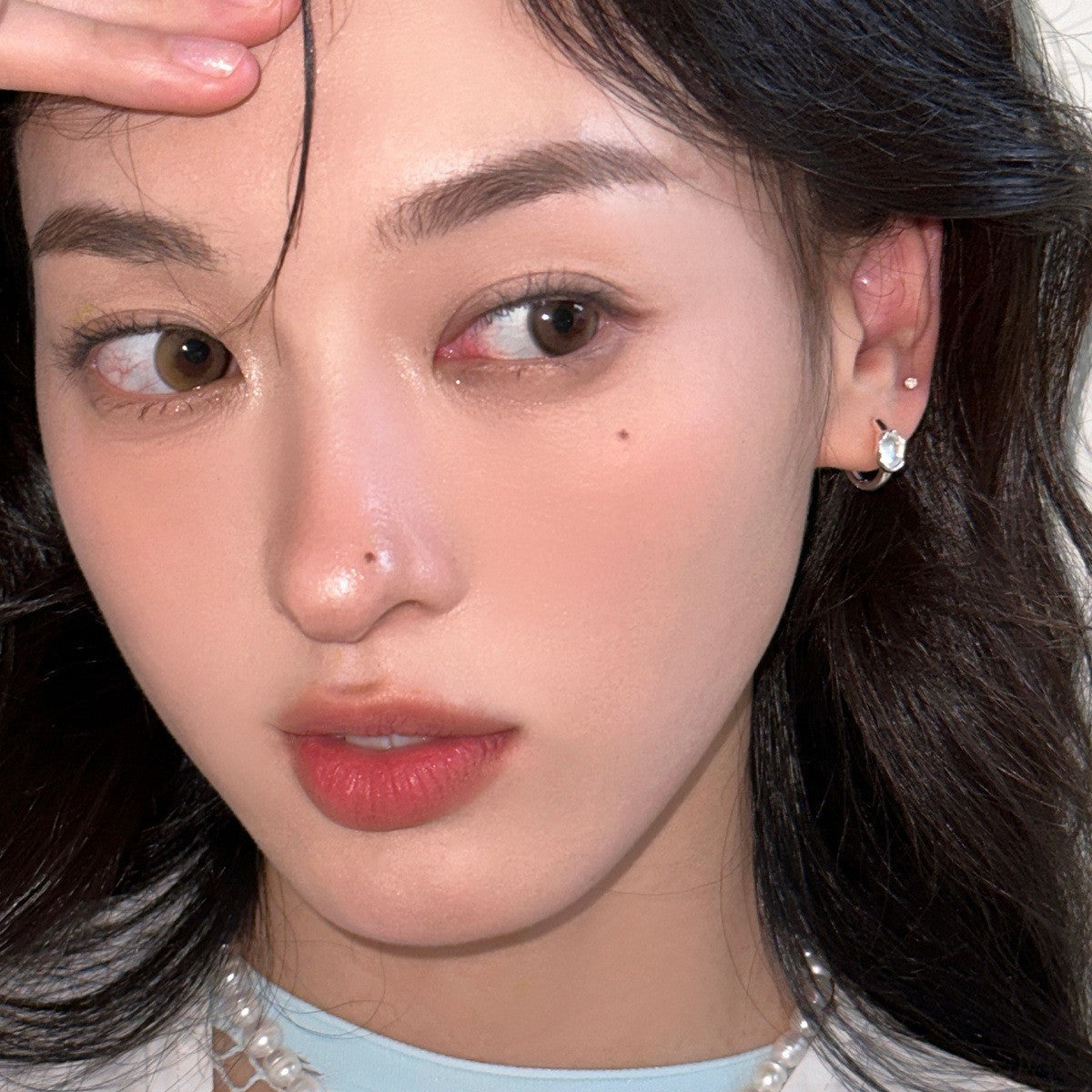 C廠-韓版簡約小眾設計愛心月光石耳環女輕奢時尚個性百搭高級銀針耳扣「EH-3704」25.06-4
