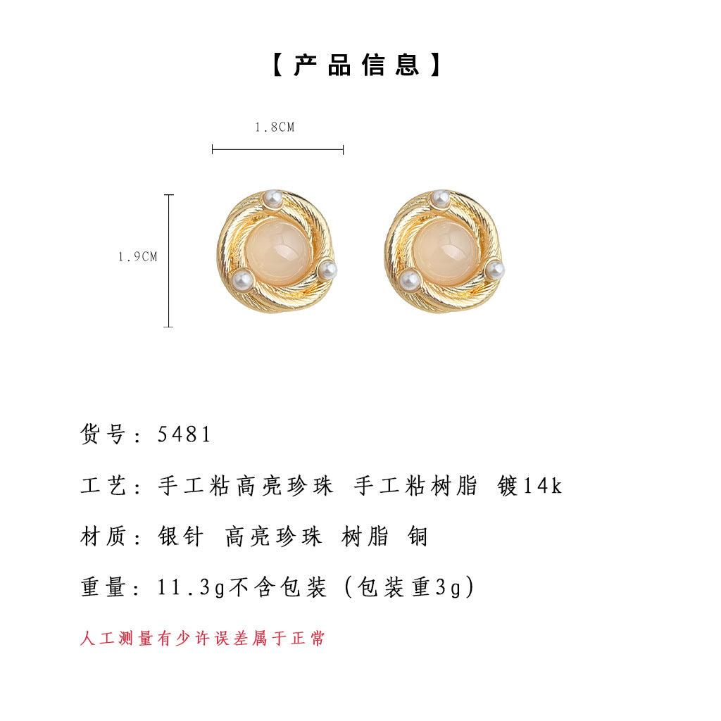 A廠-文藝復古925銀針鍍14K幾何法式簡約立體新款耳飾工廠耳環批發「5481」25.04-1