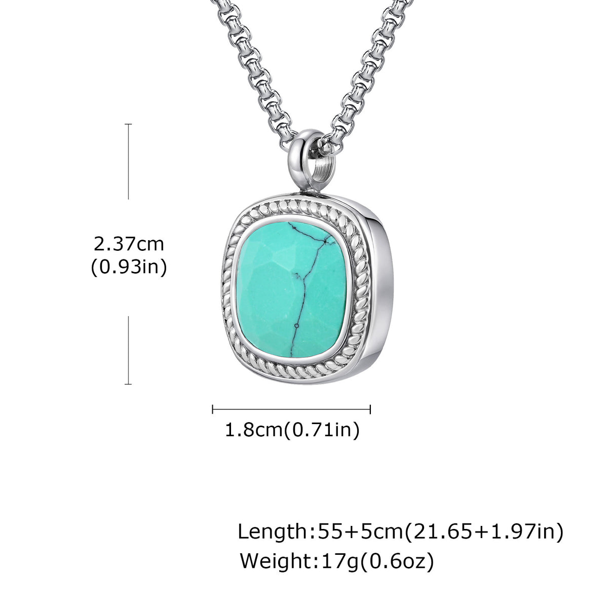 G廠-鈦鋼跨境方形切面吊墜項鍊夏季百搭男士簡約時尚設計感項墜「NC-353」25.11-1