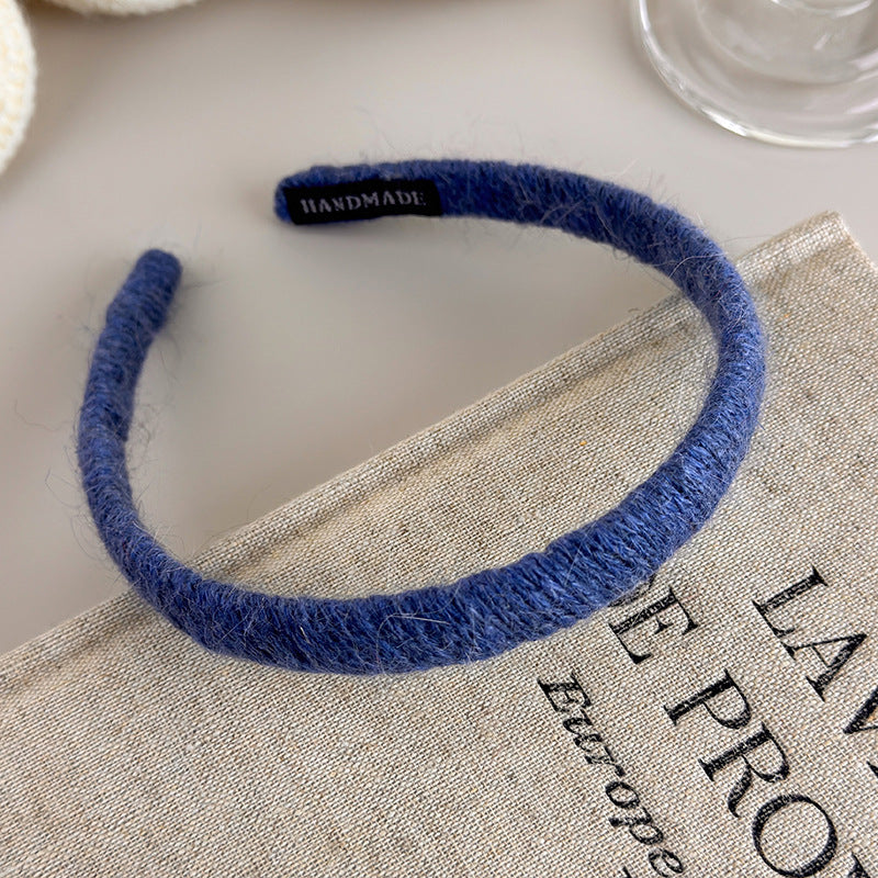 E廠-秋冬毛線針織細髮箍女2025新款高顱頂洗臉壓髮頭箍洋氣外出髮卡「27651」25.11-3