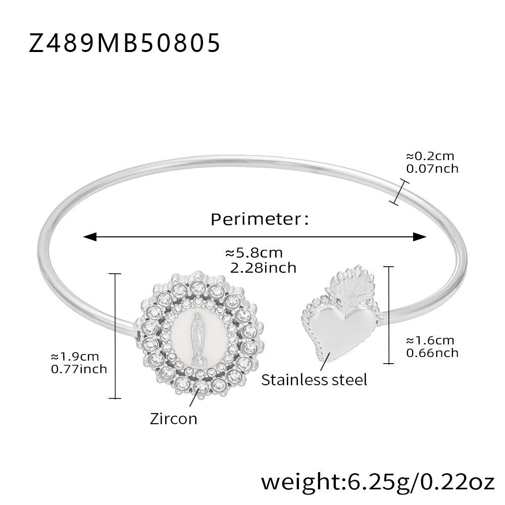 B廠-海洋系列不鏽鋼滿鑽鋯石海星貝殼開口手鐲鍍18k真金不掉色「Z486」25.08-3