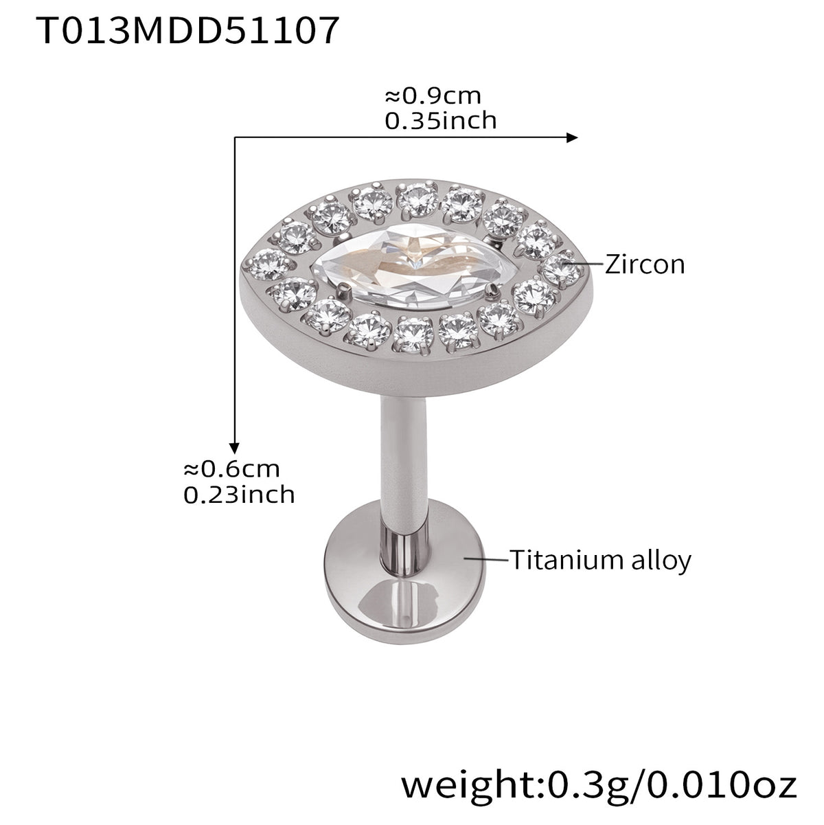 B廠-撒旦的孩子美人魚穿刺唇釘女鈦合釘甜酷辣妹唇環鈦合金飾品「T009」25.11-2