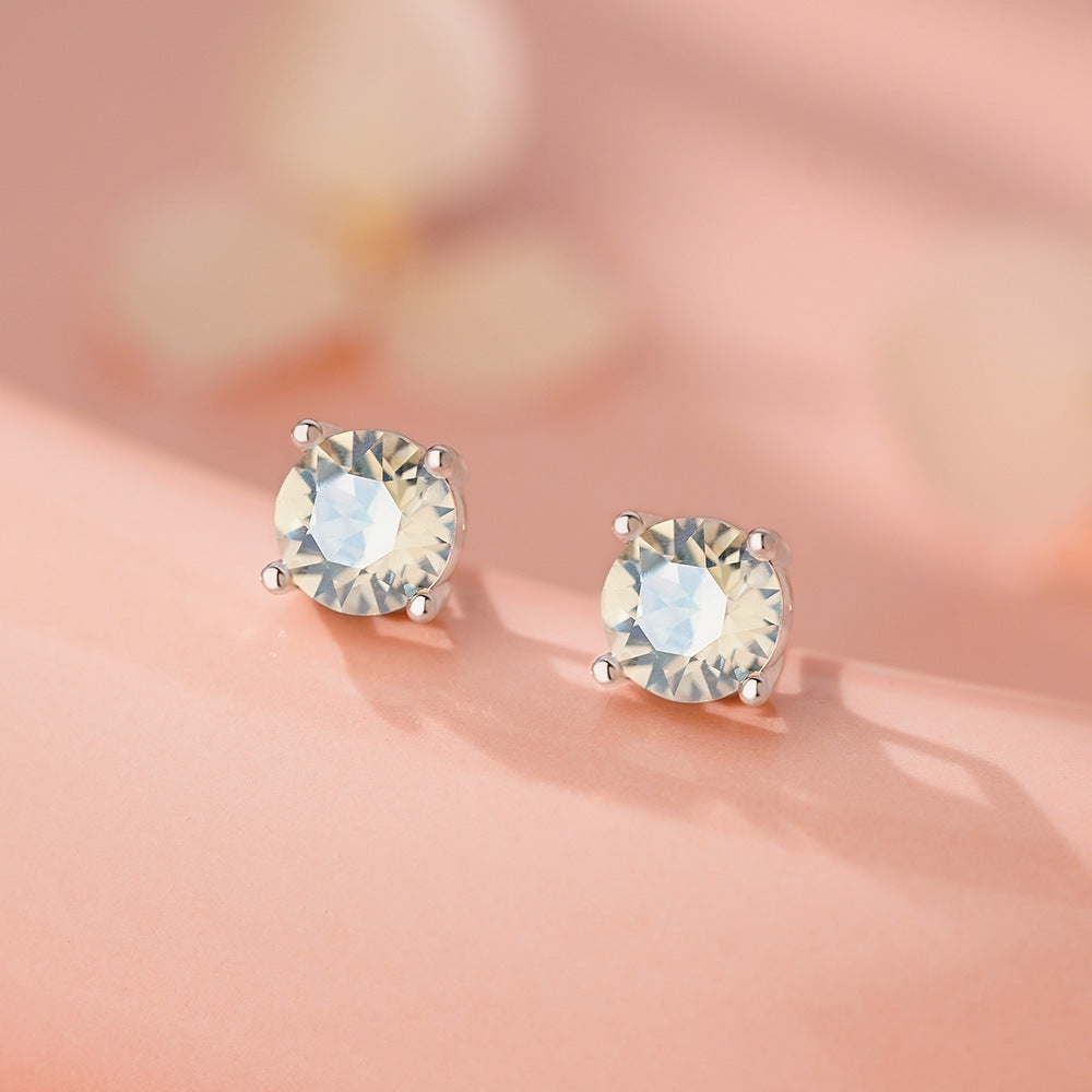 D廠-足銀S999小清新施華洛鋯石耳環女高級感多巴胺新款爆款耳飾「YC8779E_1」25.12-2